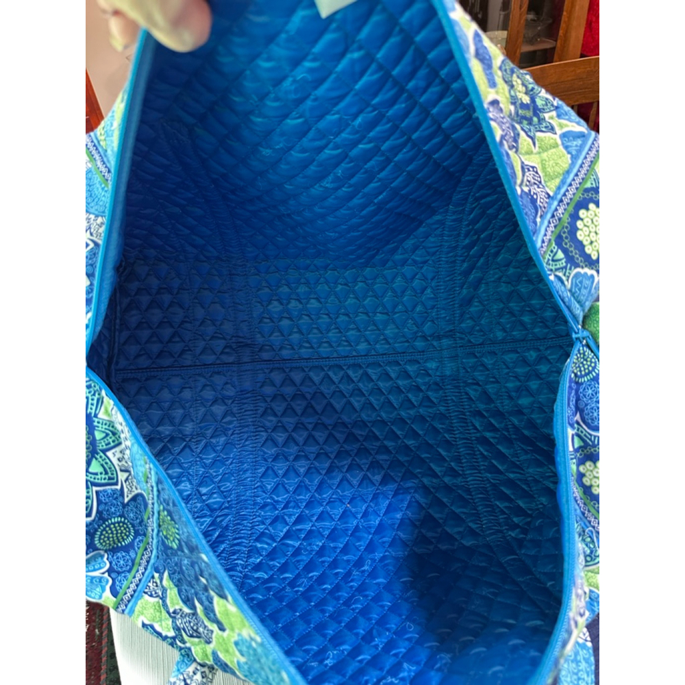 Vera Bradley Blue Green Floral Quilted Travel Bag One Size - Picture 8 of 10